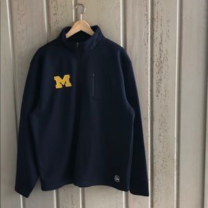 NCAA Michigan 3/4 zip textured bonded jacket.